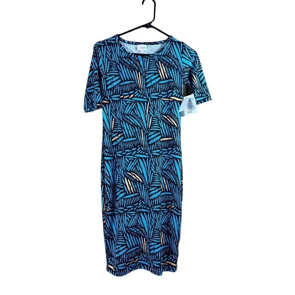 LulaRoe Julia Women's Blue & Black Dress